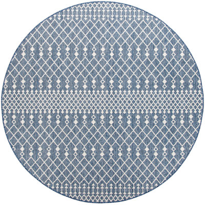 Nourison Positano 12' x Round Navy Blue Modern Rug