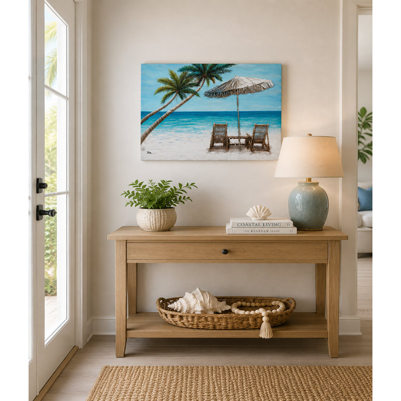 «Tropical Beach Palm Tree», art mural sur toile tendue, H 24 po x l 36 po x P 1,5 po