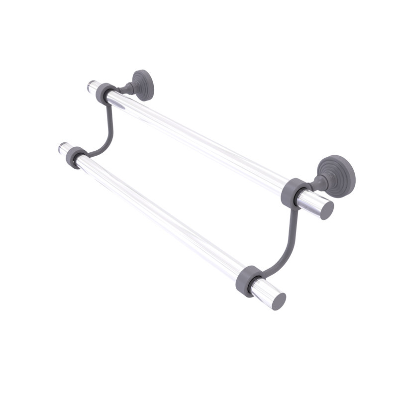 Porte-serviettes mural double Jarrell, Gris mat, H 7,785 po x l 22 po x P 5,3 po