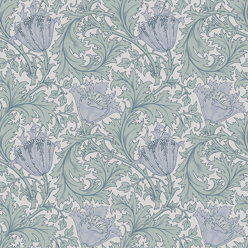 Papier peint Anemone Floral Trail, Bleu