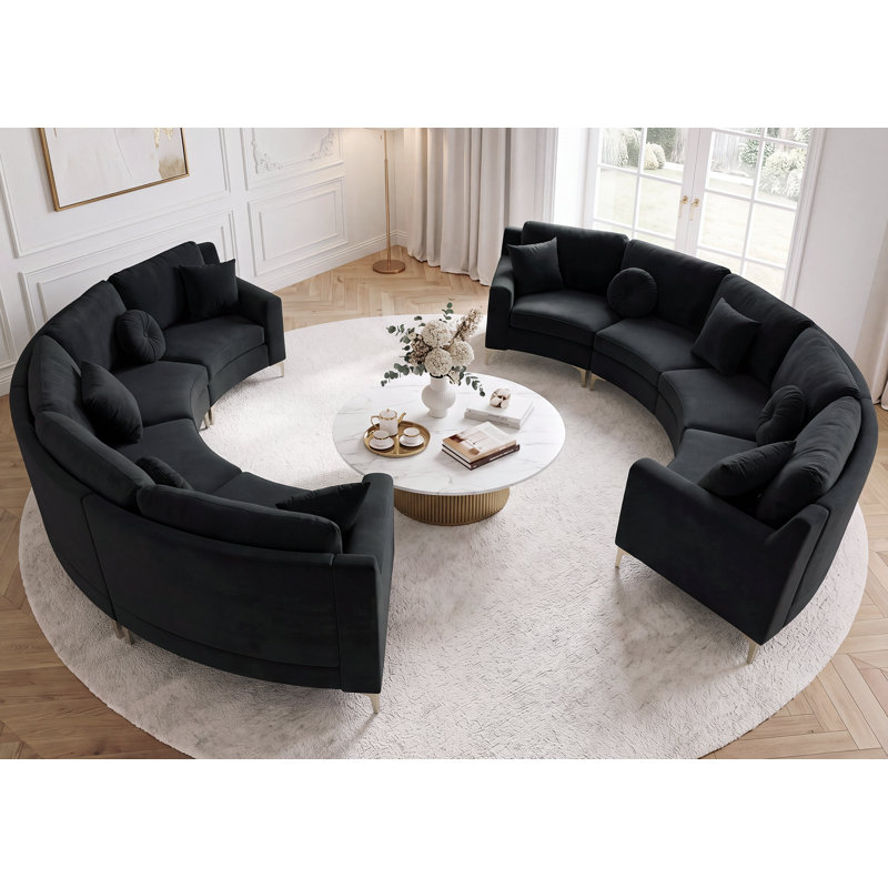 Canapé modulaire Compression, Velours noir