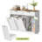 Double Tilt Out Laundry Hamper Cabinet, 43.3" Laundry Storage Cabinet with 2 Removable Baskets, Farmhouse Wooden Hidden Trash Bin Cabinet with Open Shelving-1691123547