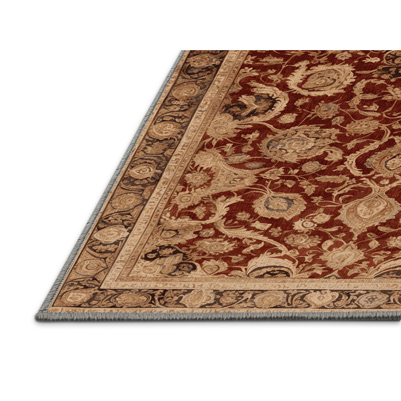 Tapis brun lavable à la machine, Rectangle 5 pi x 7 pi