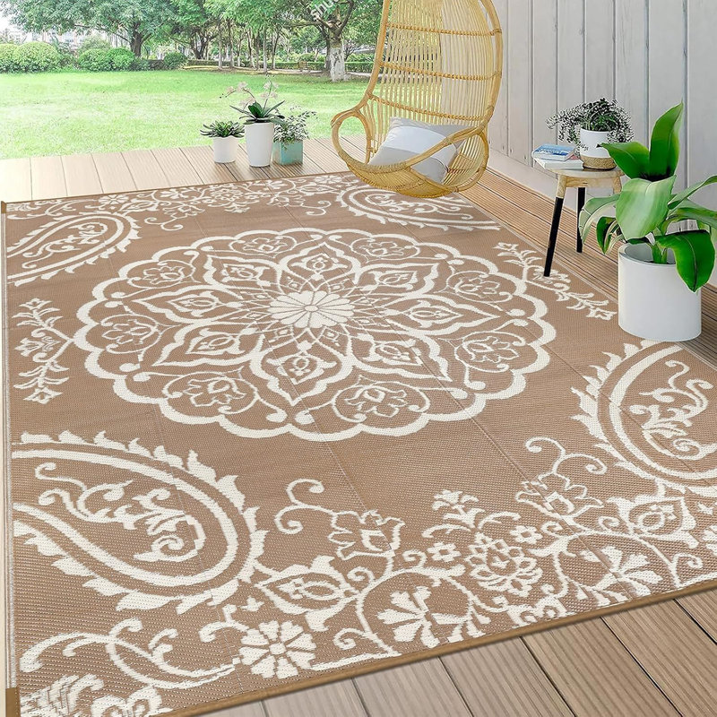 Outdoor Rug, Rectangle 5' x 8', Brown