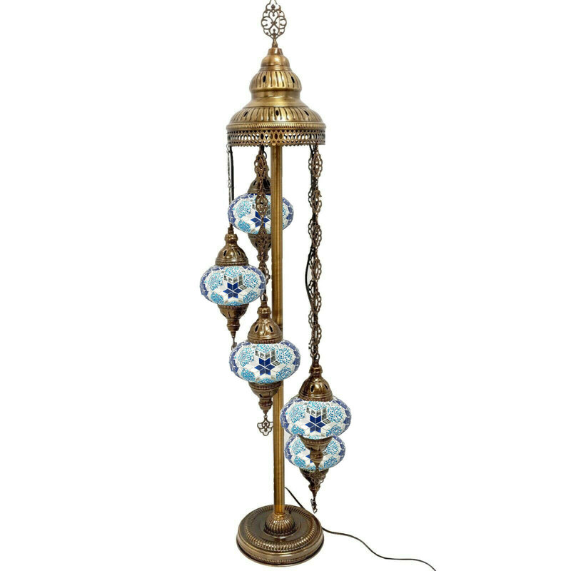 120cm Tree Floor Lamp Set, Blue