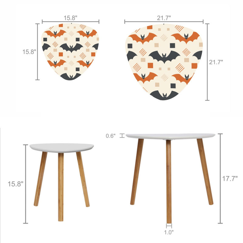 Ensemble de 2 tables basses gigognes Triangle