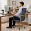 Fauteuil de bureau en cuir Humairaa-1103856406