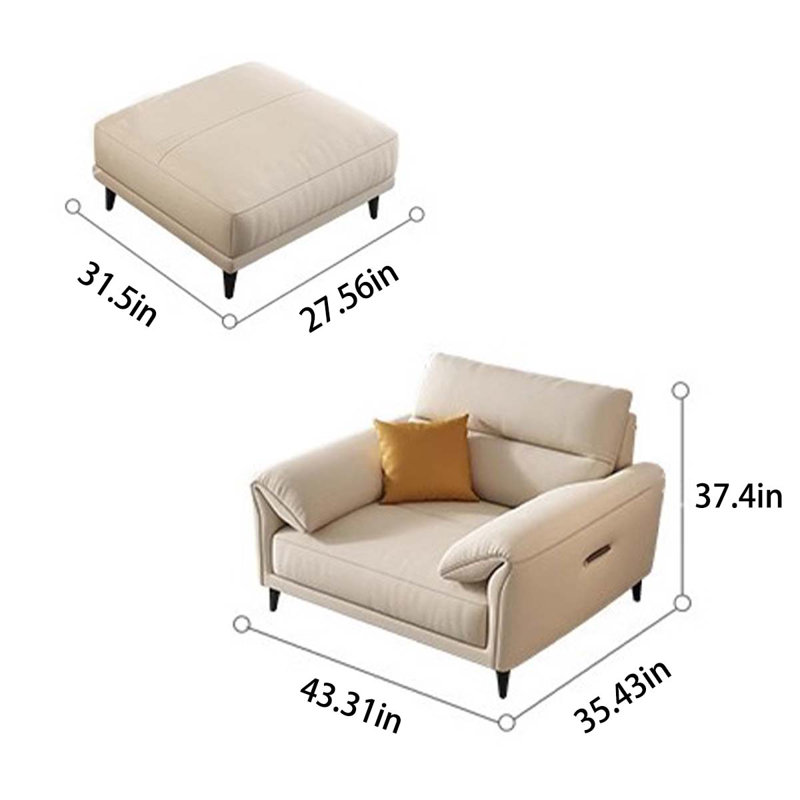 Susanna Faux Leather Armchair with Ottoman