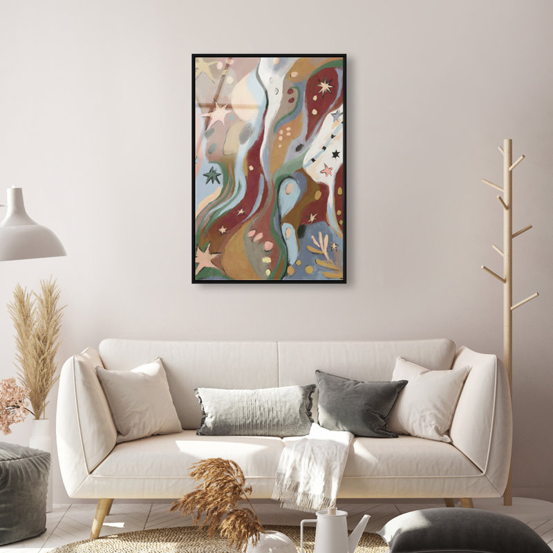 Modern Folk II High-Gloss Frameless Acrylic Glass Wall Art Abstract Print by Oliver Gal, Ready to Hang, 10 x 15, 46"H x 31"W