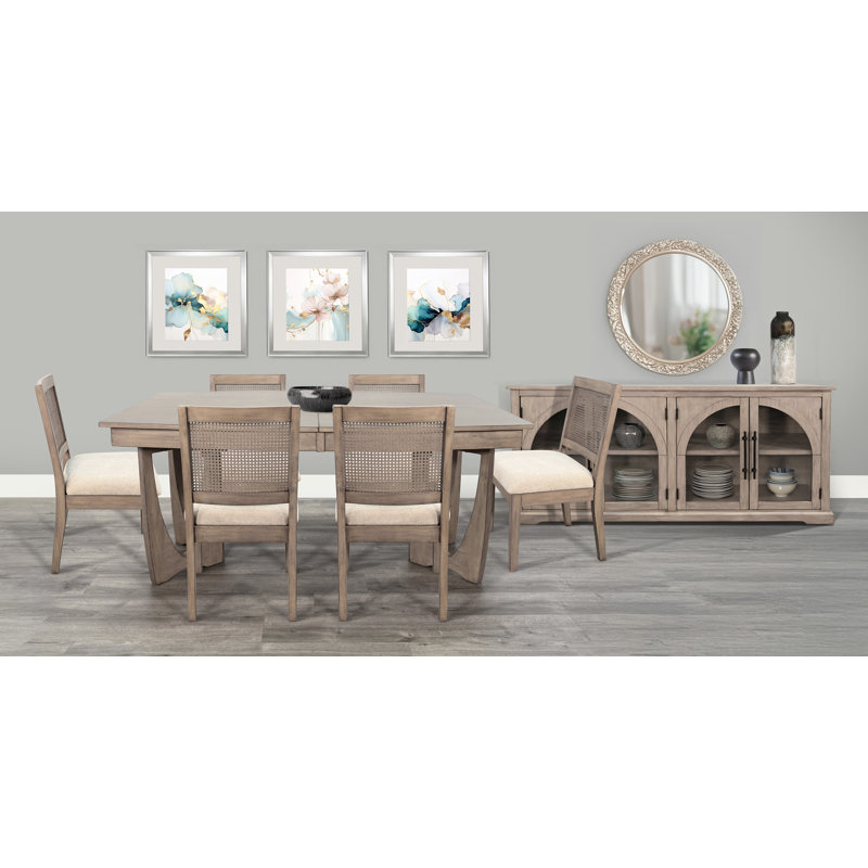 Ensemble de salle à manger Sunny Designs Noah, 7 pièces : table, 6 chaises, Beige