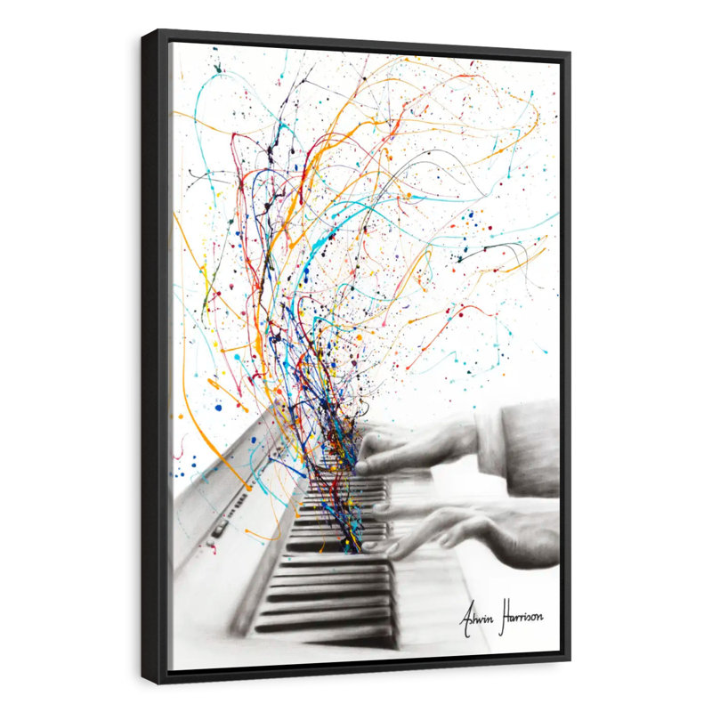 Le clavier solo, 21 po x 31 po, Cadre flottant noir
