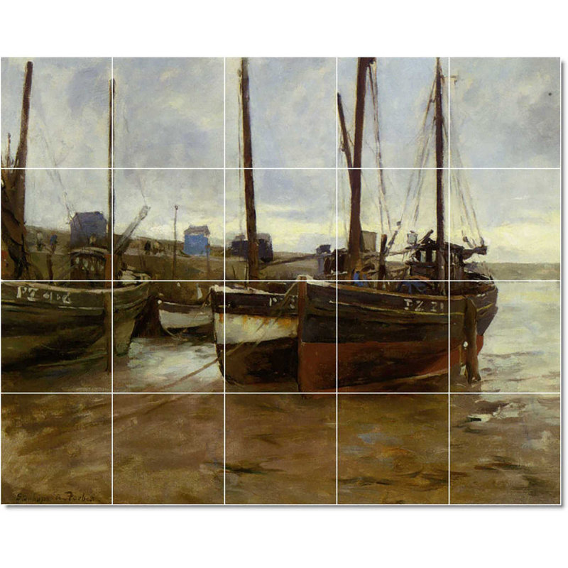 Carreau de peinture murale 40 po x 32 po 8 po x 8 po, Bateau Stanhope Alexander Forbes W22433