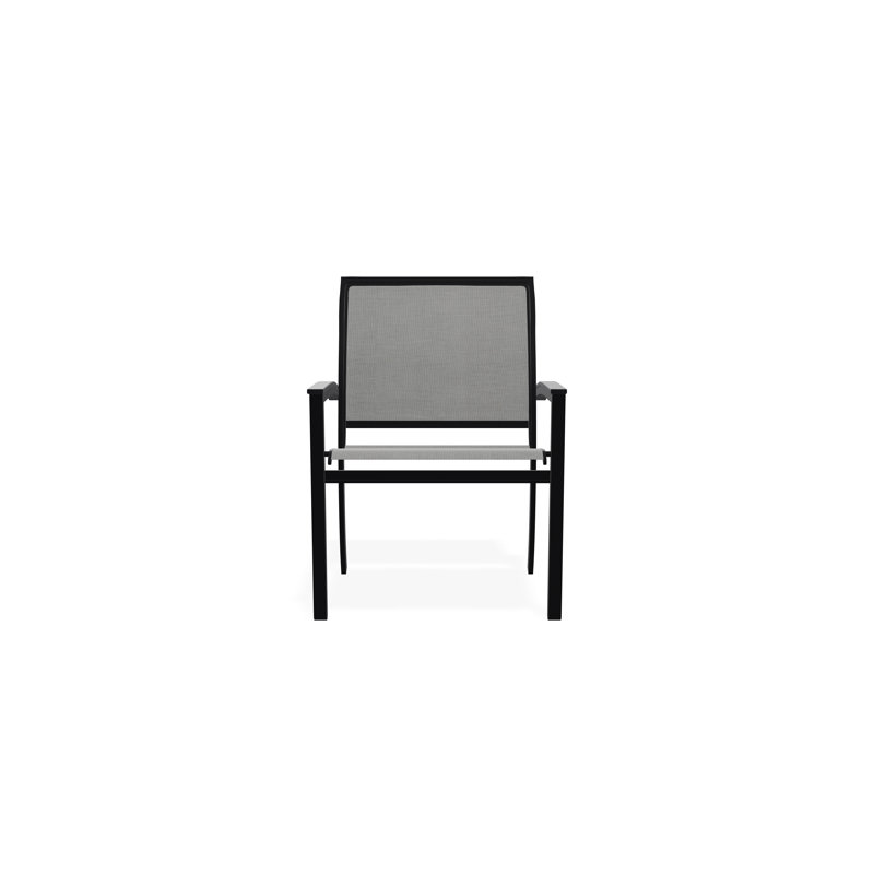 Chaise de café empilable en aluminium Bazza, Alliage Sunbrella®, Noir