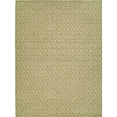 Tapis géométrique beige en laine tissé à la main