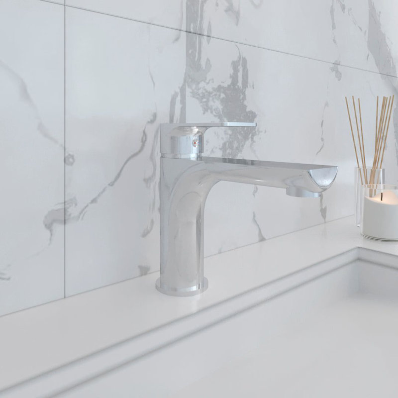 DAX Single Handle Brass Bathroom Faucet, Chrome