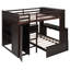 Lit mezzanine double avec lit simple autoportant, tablettes, bureau et garde-robe-85845243