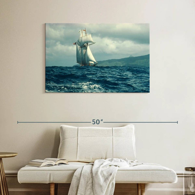 Mehar voilier tempête de mer, H 26 po x l 39 po