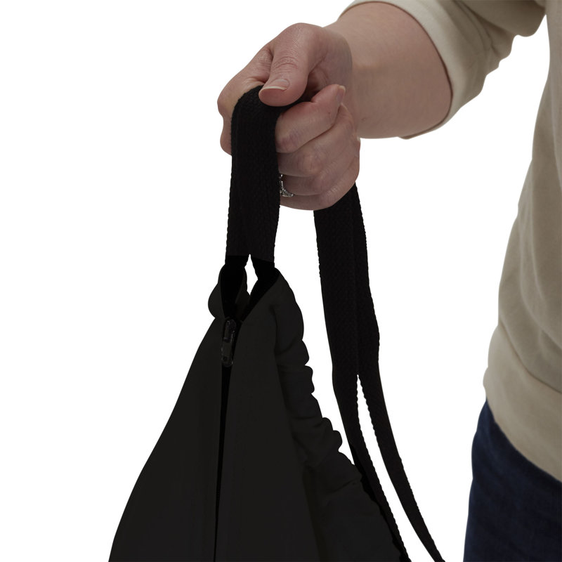 Door Hanging Laundry Bag in Washable Canvas with Loop Handle, Black