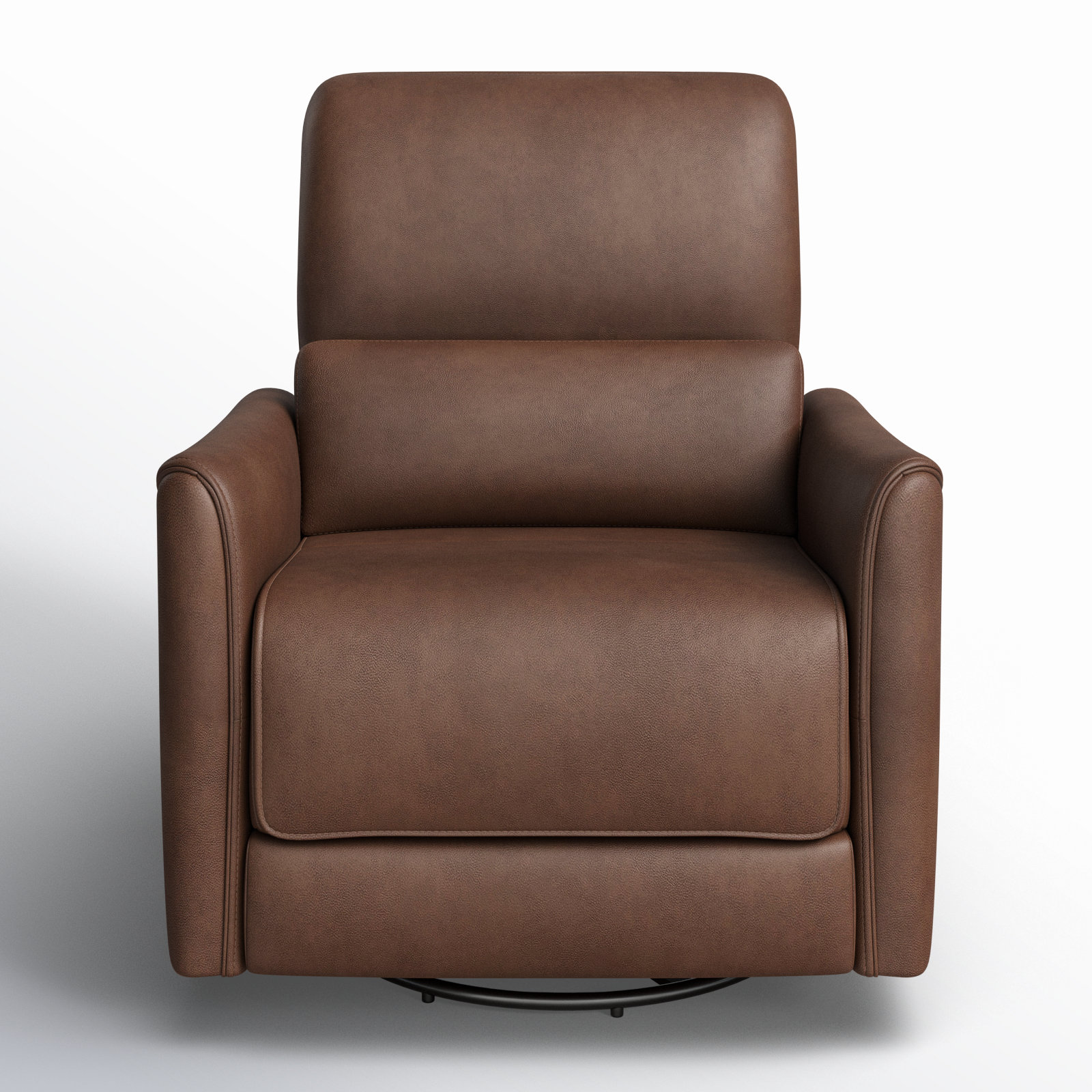 Santo 33" Genuine Leather Swivel Power Recliner, Impression Cognac Top Grain Leather