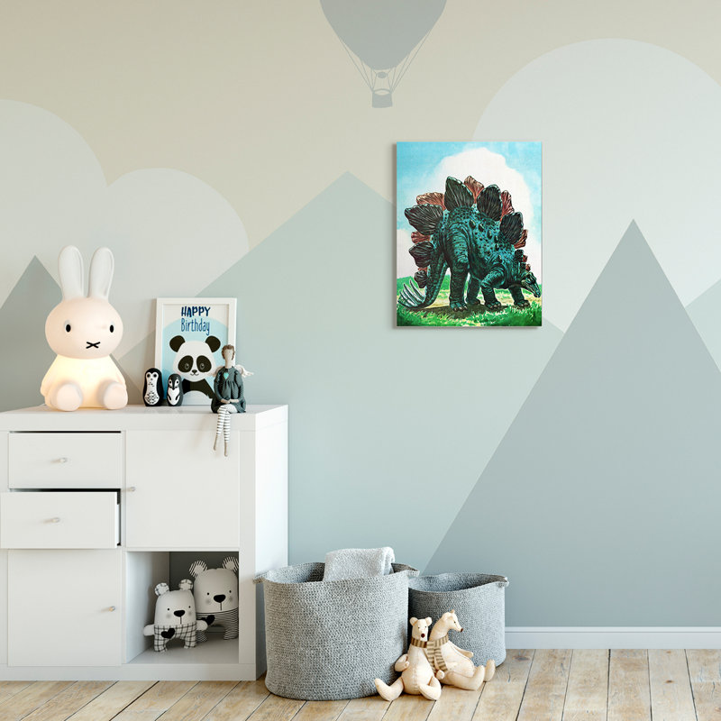 Art de champ de dinosaures Levingston, Toile tendue, H 20 po x l 16 po