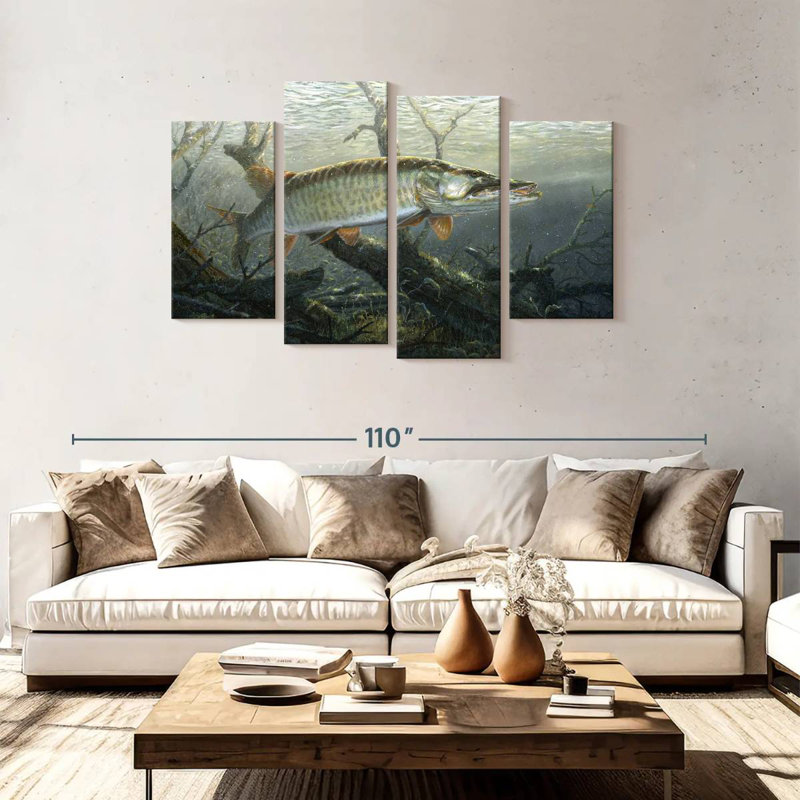 Cruising The Shallows - Muskie, 48" H x 75" W