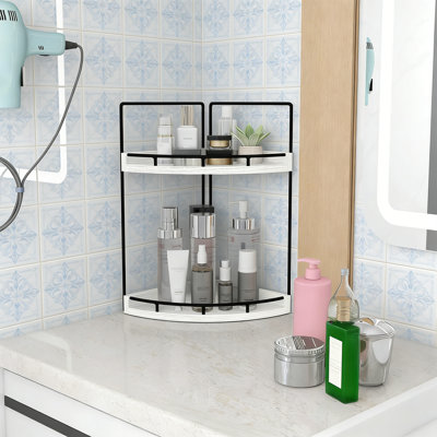 2-Tier Bathroom Counter Organizer,Vanity Counter Corner Shelf