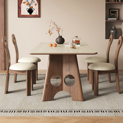Rock board solid wood ash wood dining table