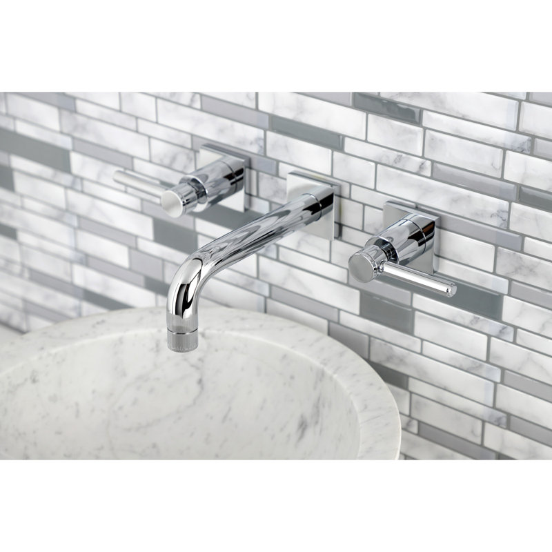 Robinet de salle de bain mural Concord, Chrome poli, Lever