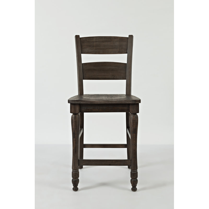 Karley Solid Wood Counter Stool, Barnwood Brown
