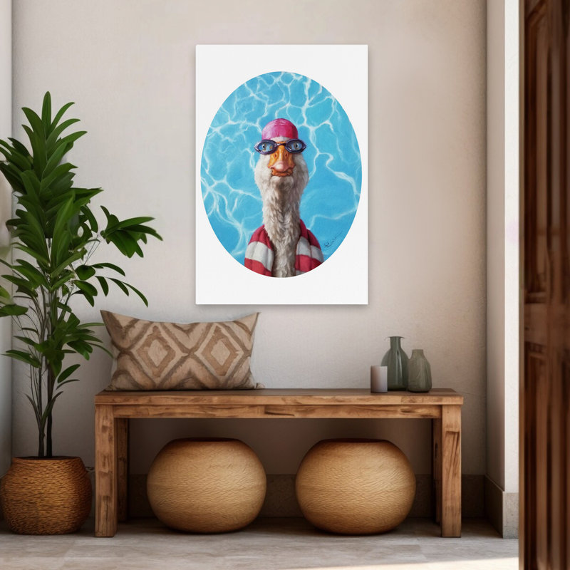 Vieille minuterie - animaux, art urbain et pop surréalisme, oies, humour, H 48 po x l 32 po