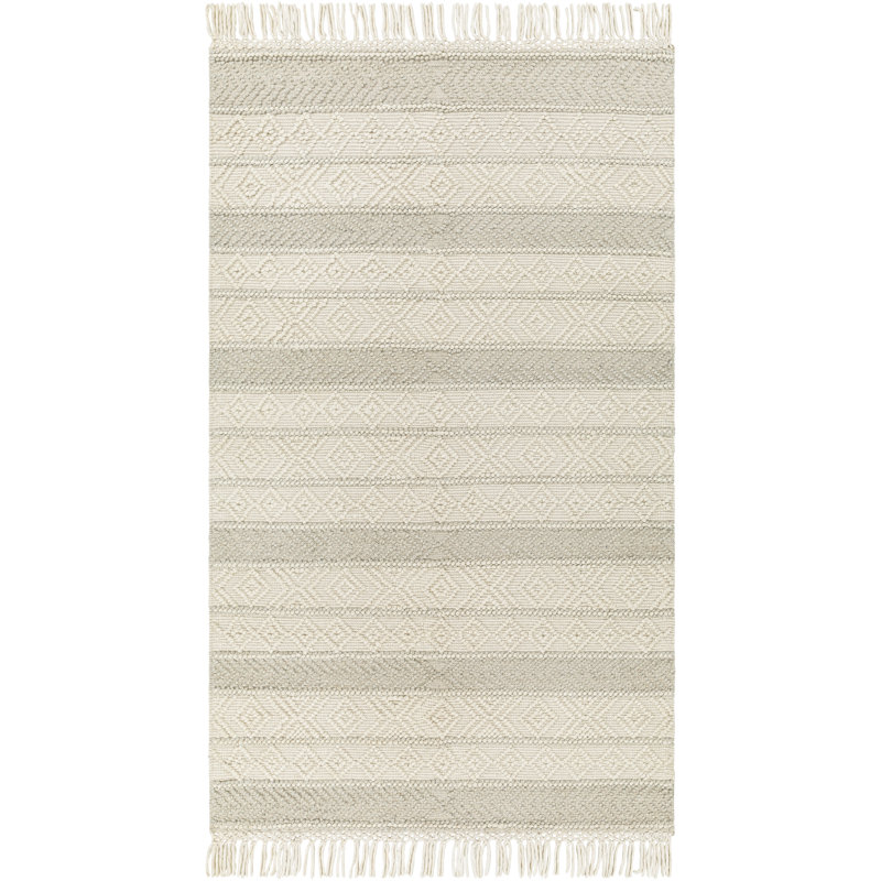 Tapis tissé à plat à motif géométrique Anelisse - beige / taupe, Tapis de couloir 2 pi 3 po x 7 pi 6 po