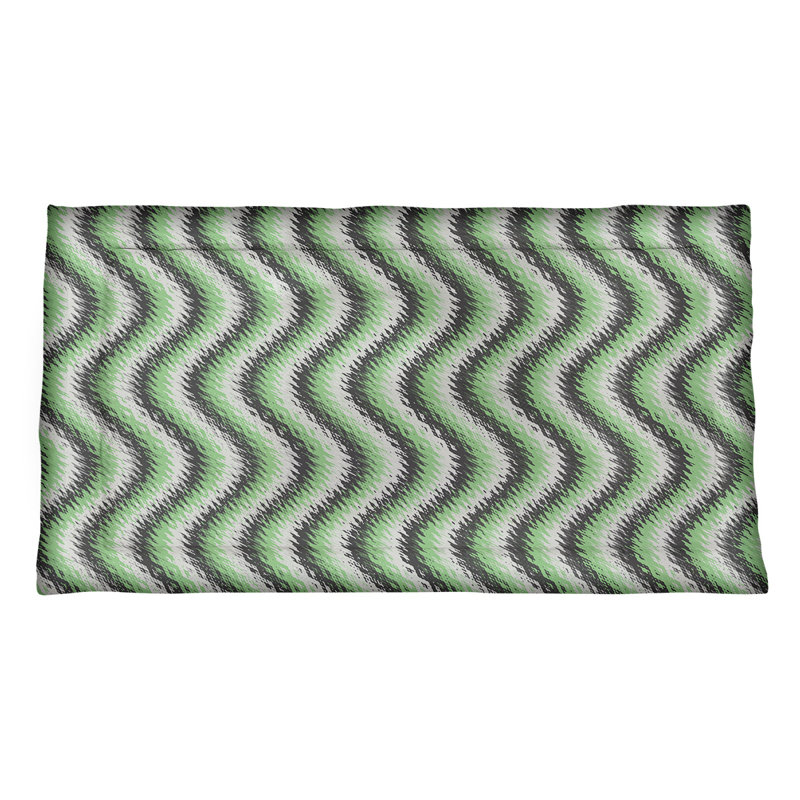 Taie décorative Katelyn Elizabeth, Simple standard, Polyester, Noir/vert