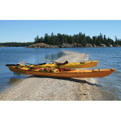 Deux kayaks jaunes - photographie sur toile tendue