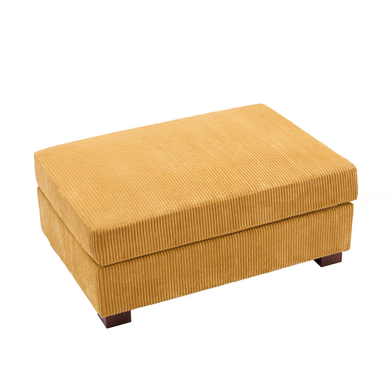 105.9cm Wide Square Solid Colour Standard Ottoman, Orange
