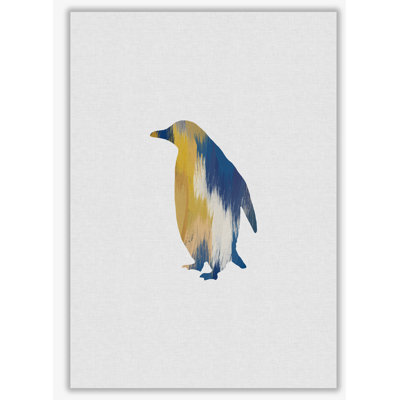 Penguin Blue And Yellow - Print