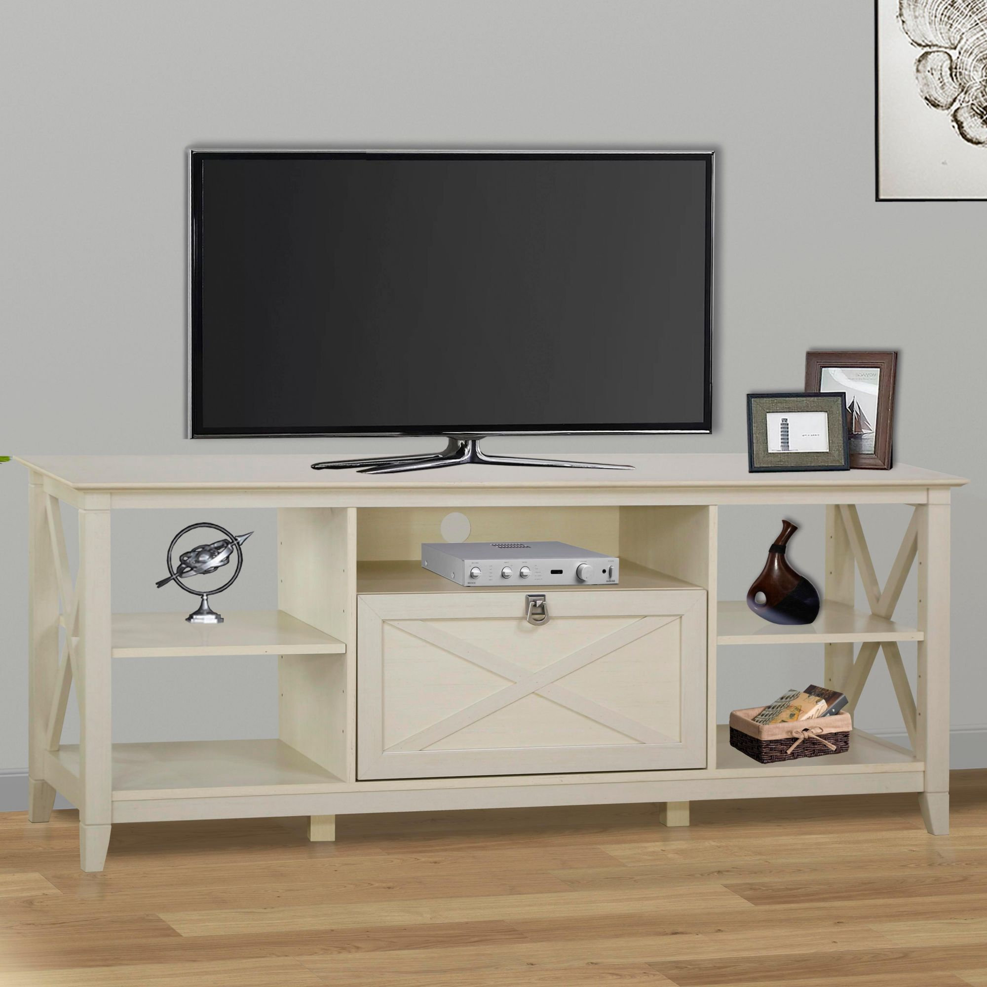 Gracie Oaks Antique White TV Stand - Wayfair Canada
