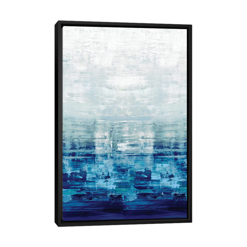 «Blue Reflections» par Allie Corbin - reproduction d'art sur toile tendue, Toile avec cadre noir, Pas de tapis