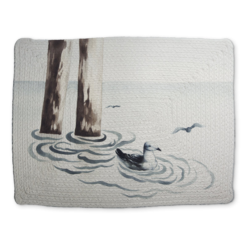 Seagull Blue Sea Placemat - Animals Braided Polyester Decor