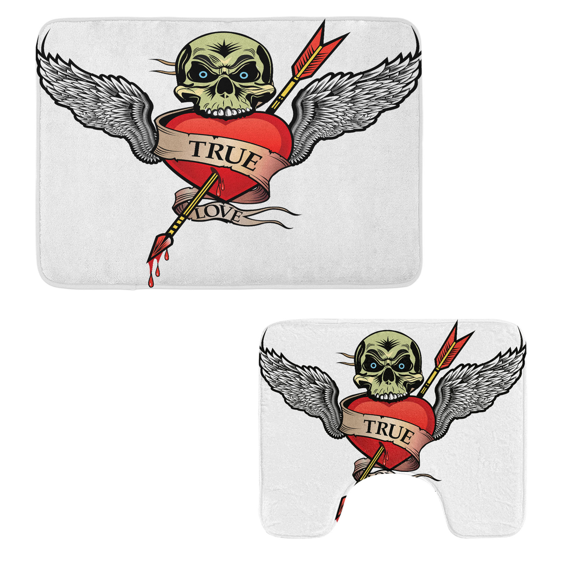 East Urban Home Tattoo Themed Bathroom Rug Set 2 Pieces Rectangle ...