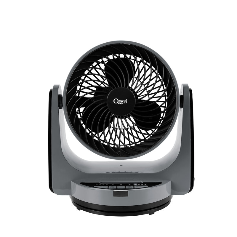 Brezza III Dual Oscillating 10" High Velocity Desk Fan, Grey/Black