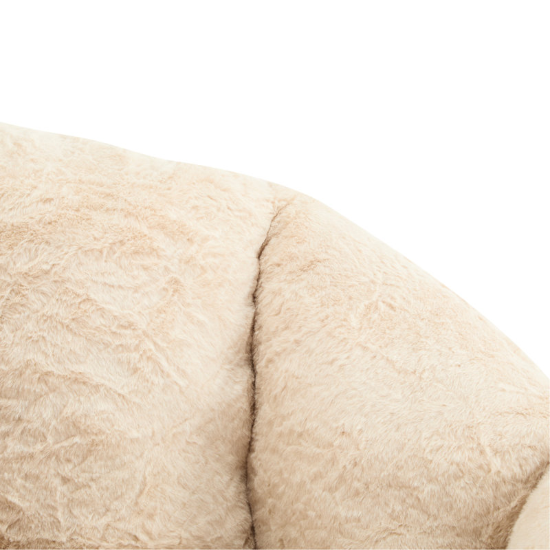 Indoor Beige Bean Bag In Armchair Style, High And Supportive Arms For Comfortable Gaming. Soft Velvety Fabric, Breathable Shredded Foam, Space - Saving Furniture Bedroom, Versatile Decor Different