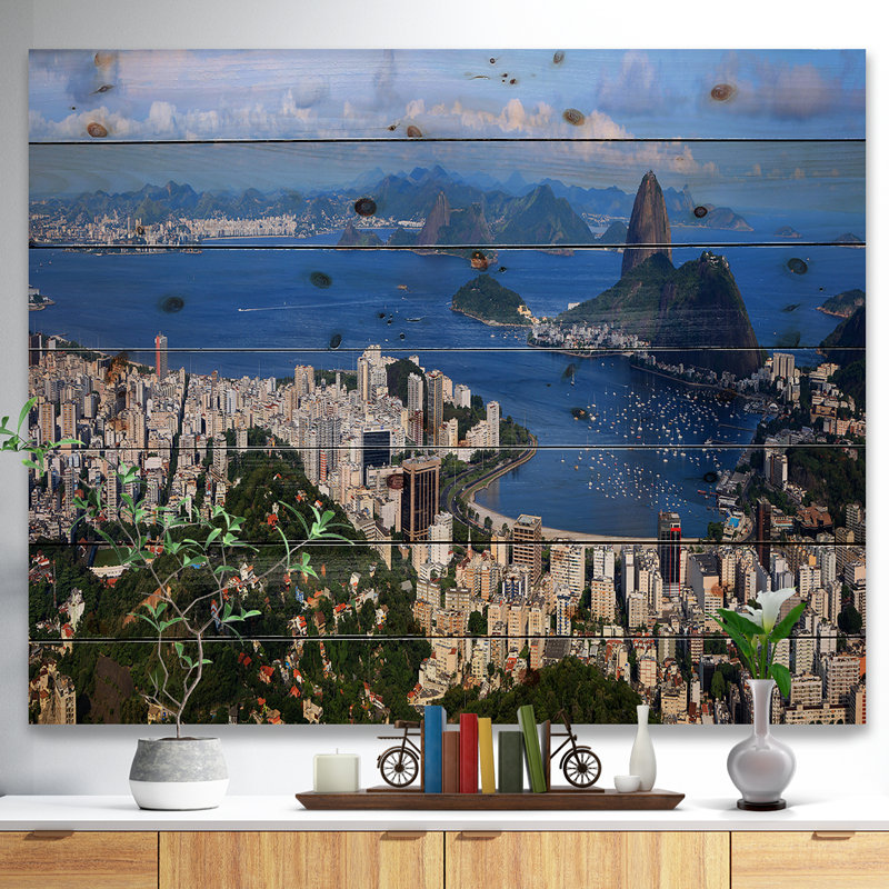 Rio de Janeiro - Photographie sans cadre sur bois, H 16 po x l 32 po x P 1 po