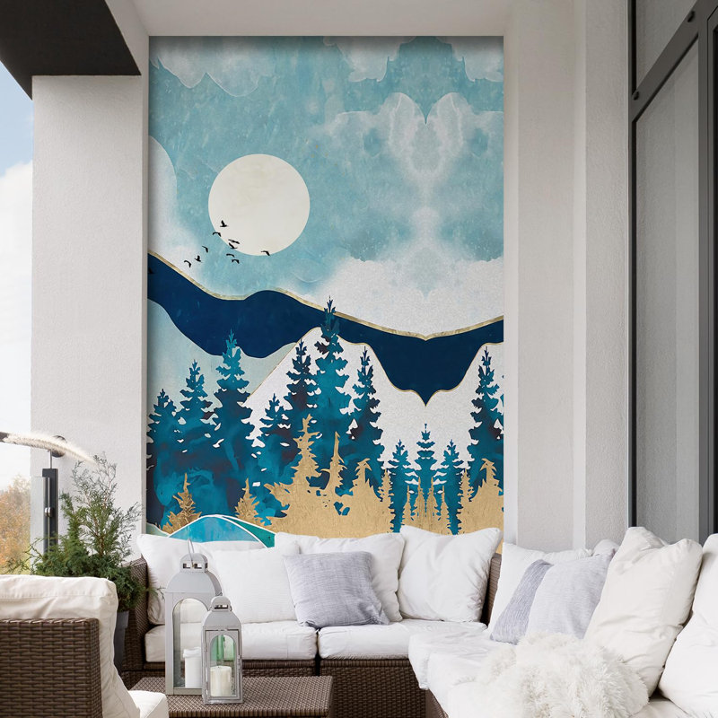 Abstract Mountains Peel & Stick Abstract Border, 108" L x 72" W