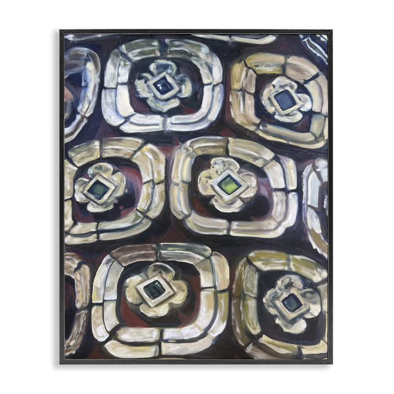Thailand Memories Pattern Framed Giclee, design by Lori Arbel, 14" H x 11" W, Midnight Black Framed Giclee