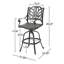 Cast Aluminium Swivel Bar Stool With Traditional Scrolled Arms