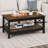 39.3"W Rectangle Simple Coffee Table with Bottom Shelf, X-Framed Support-957051269-957051268