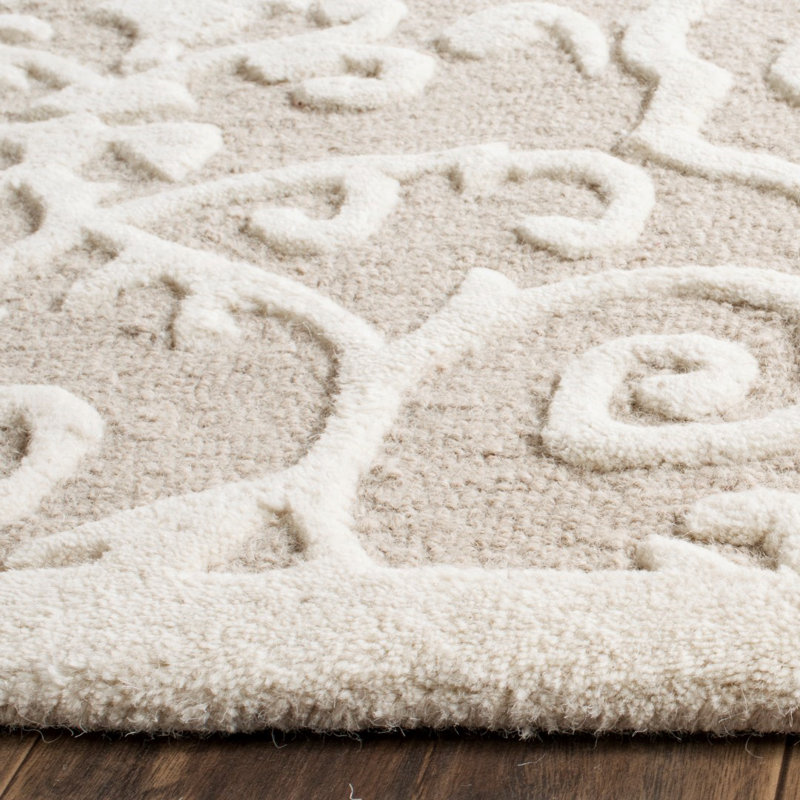 Tapis géométrique en laine touffeté à la main Chesterfield Martha Stewart, Rectangle 6 pi x 9 pi
