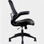 Fauteuil de bureau à dossier moyen en maille mobili Slish, accoudoirs réglables, noir