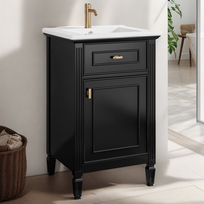 Ensemble de meuble-lavabo simple 20 po avec plateau en céramique