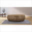 Table basse ovale en fonte d'aluminium dorée, centre de table moderne et durable
